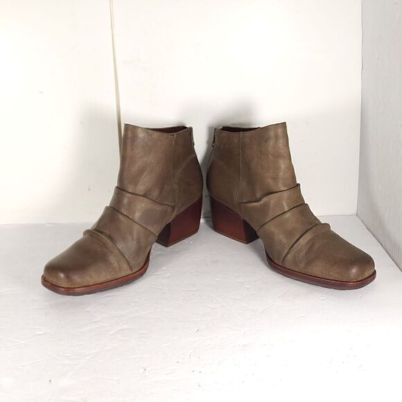 Kork Ease Women's Kissel US8M Brown Leather Back Zip Square Toe Ankle Boots - Picture 6 of 15